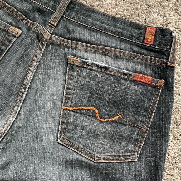 7 for All Mankind Bootcut Black Wash Jeans - Picture 8 of 12